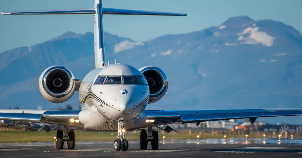 Business jet on the ramp